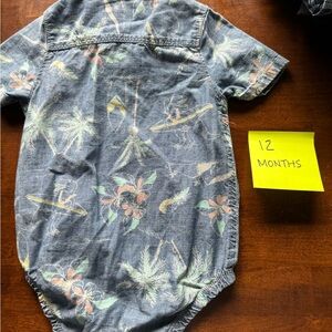 Oshkosh b’gosh island/tropical denim onesie